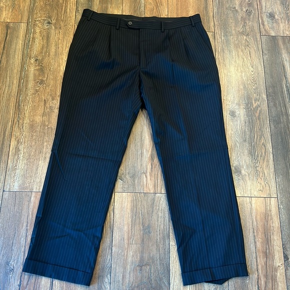 Lauren Ralph Lauren Other - Lauren Ralph Lauren Men’s Suit Pants 38/30, Pleated, Ankle Cuffs, Black, Stripes
